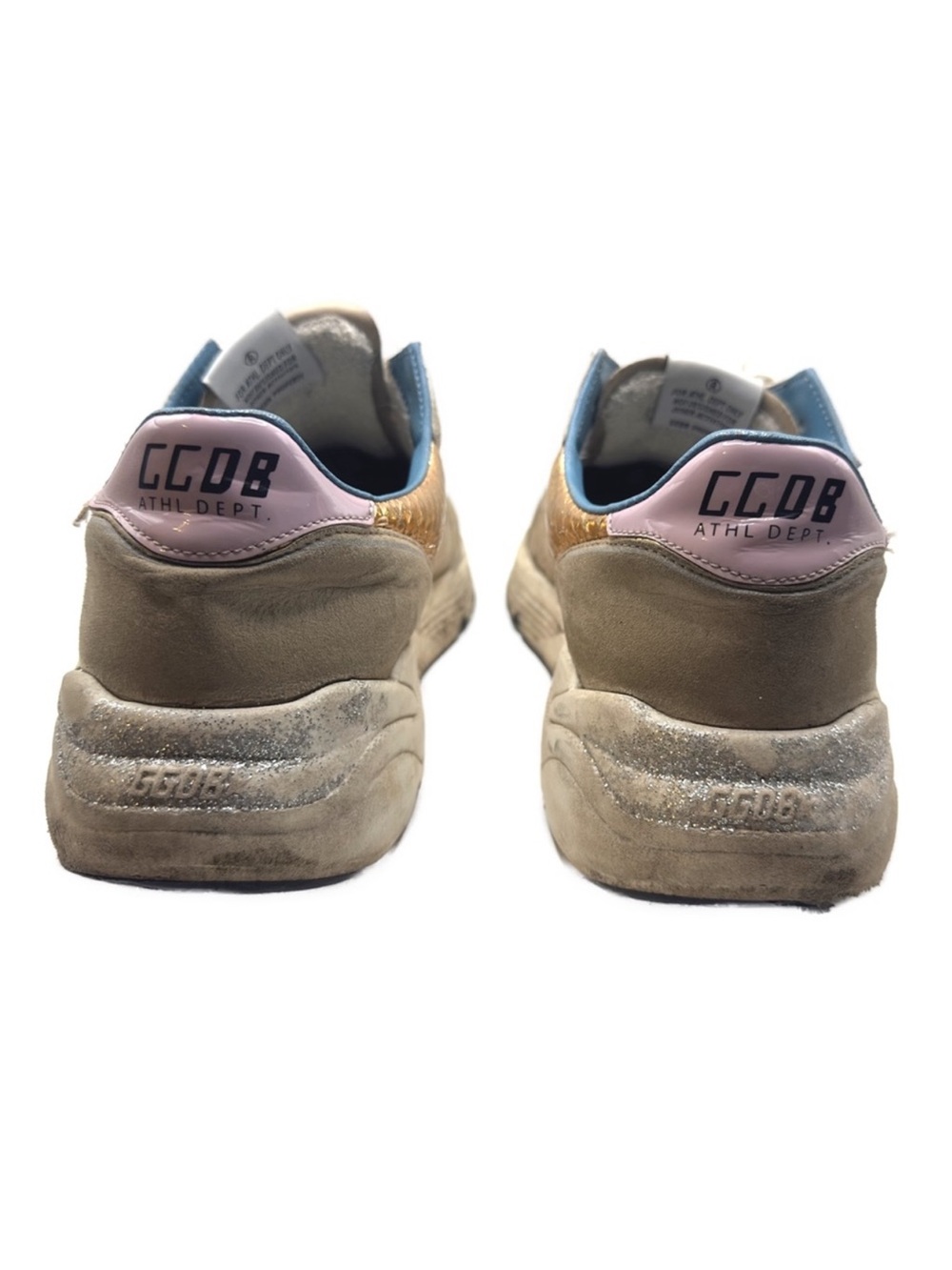 Golden Goose Running Tan and Gold Sneakers 40 - Picture 3 of 15